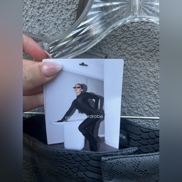 Naked Wardrobe Snakeskin Embossed Faux Leather Crop Cargo Jacket + High Trouser - Picture 9 of 13